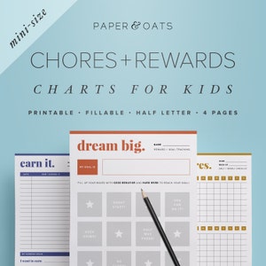 Mini Kids Chores List, Kids Chore Chart, Cleaning Checklist, Reward Chart, Behavior Chart, Family Chore Chart, Weekly To Do List, Chore List