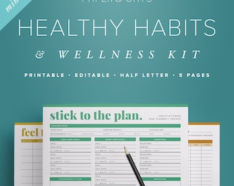 fitness planner health planner fitness journal daily habits etsy