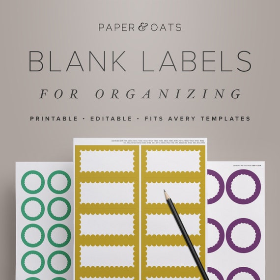 Printable Blank Labels For Organizing Editable Kitchen Pantry Etsy