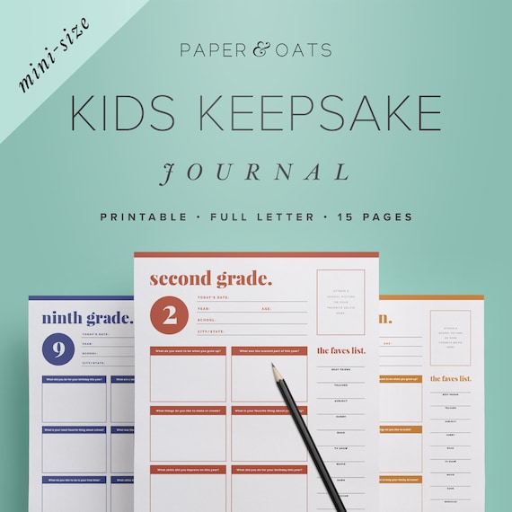 Kids Keepsake Journal: Printable Birthday Interview Questions, Childhood Memory Diary (PDF Printables)