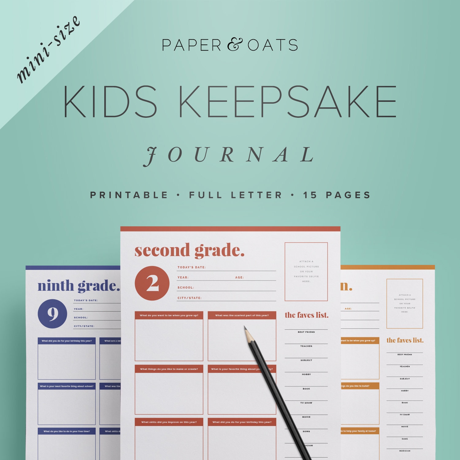 Mini Kids Keepsake Journal Printable Birthday Interview Etsy