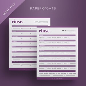 Mini Cleaning Schedule, Cleaning Checklist, Daily Routine, House ...