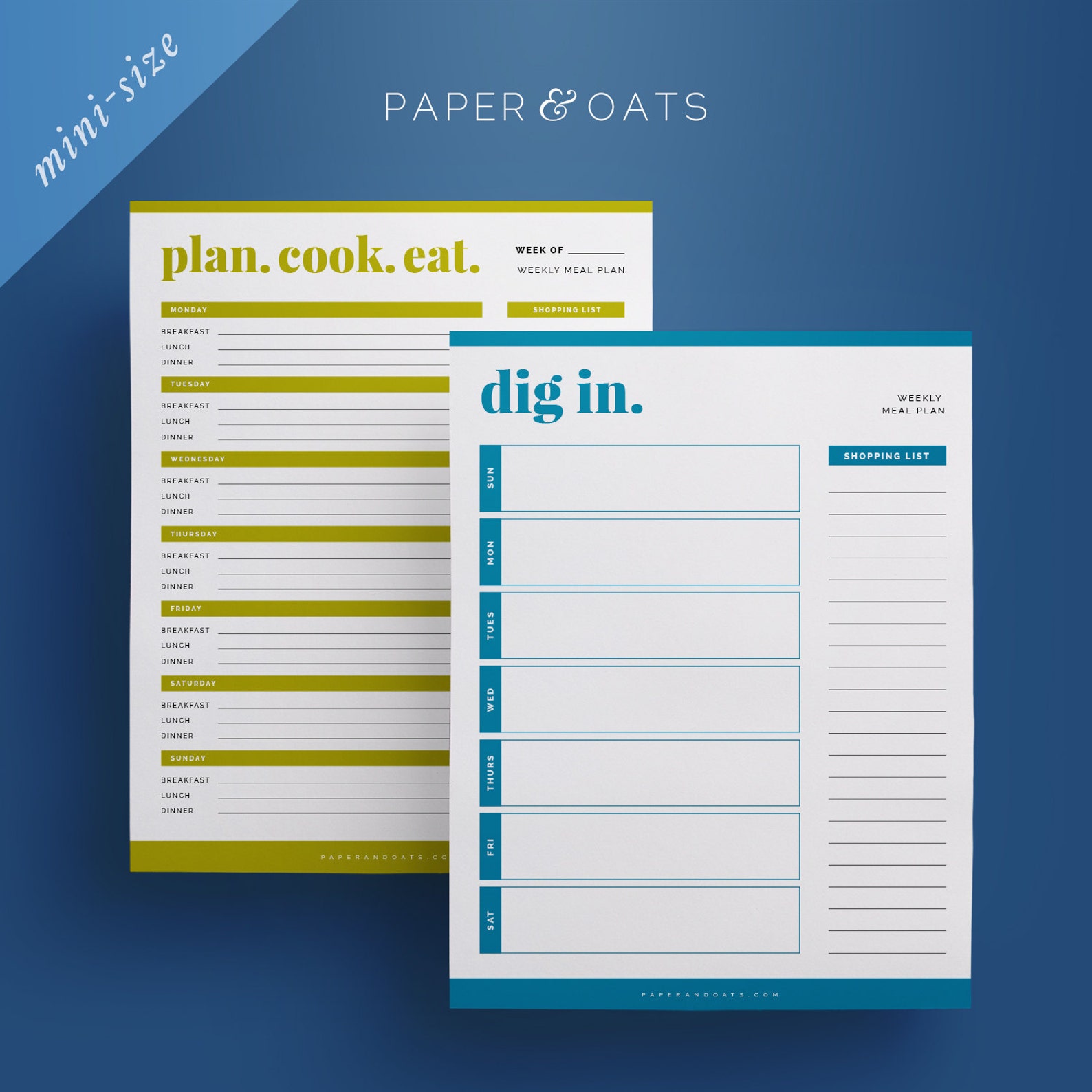 Mini Meal Planner Sheets Menu Planning Daily Meal Planner - Etsy