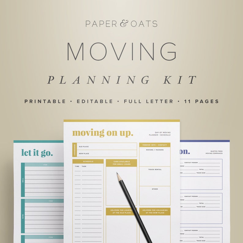 Moving Planning Kit  Moving Planner Relocation Printable image 1