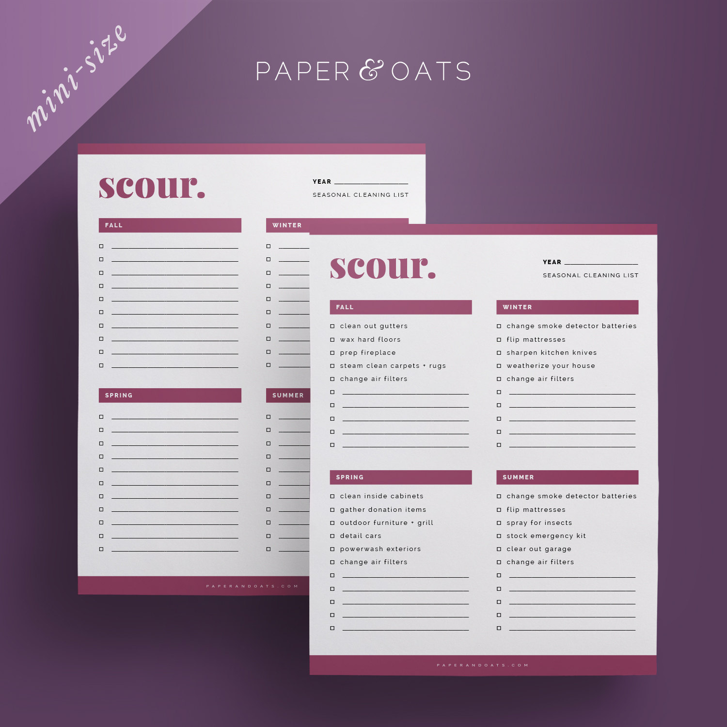 Mini Cleaning Schedule Cleaning Checklist Daily Routine - Etsy