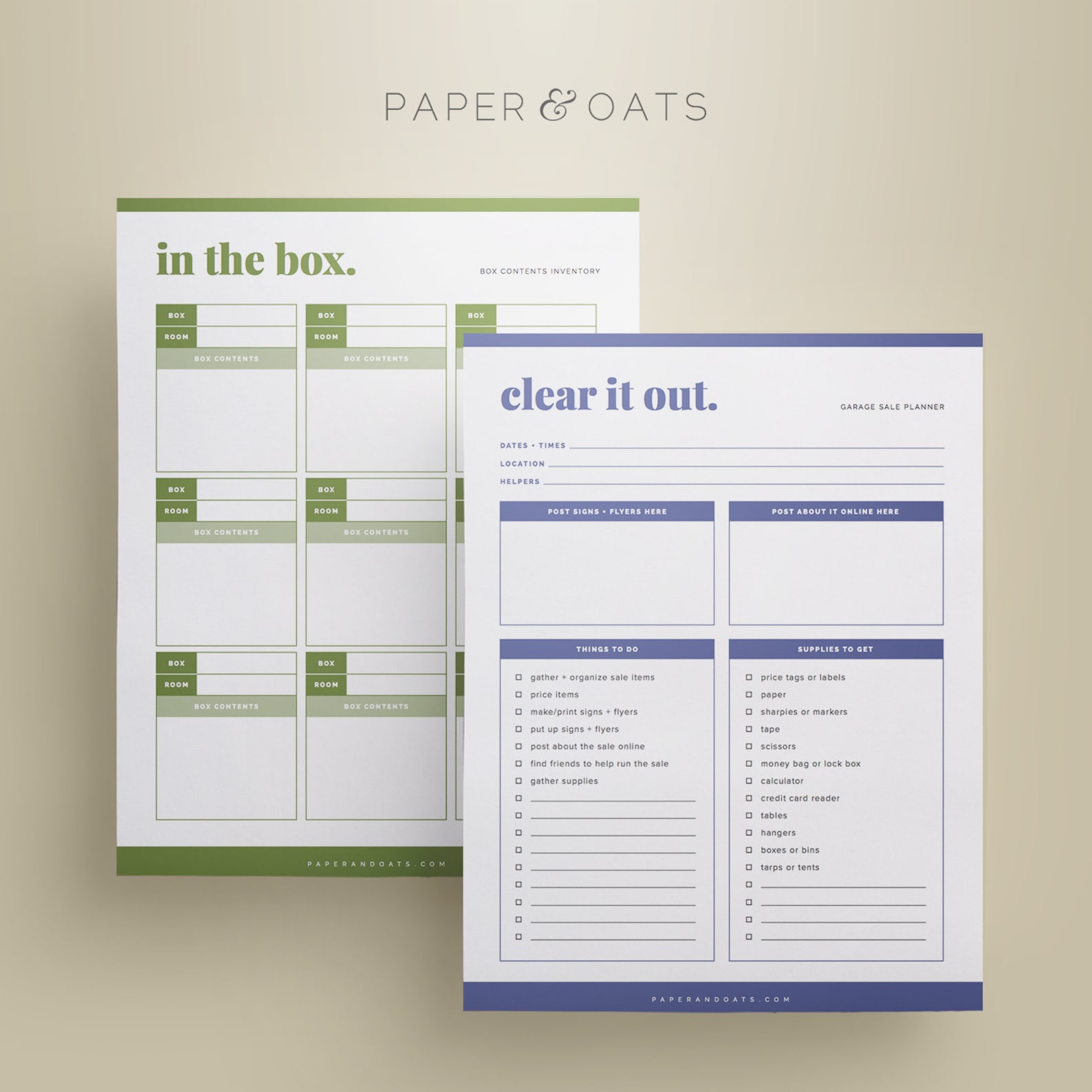 Printable Moving Kit