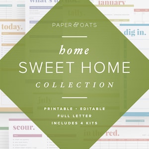 Home Binder Pack of 4 Kits, Household Printables, Family Organization, Home Maintenance, Cleaning Schedule, Garden Planner, Cleaning List