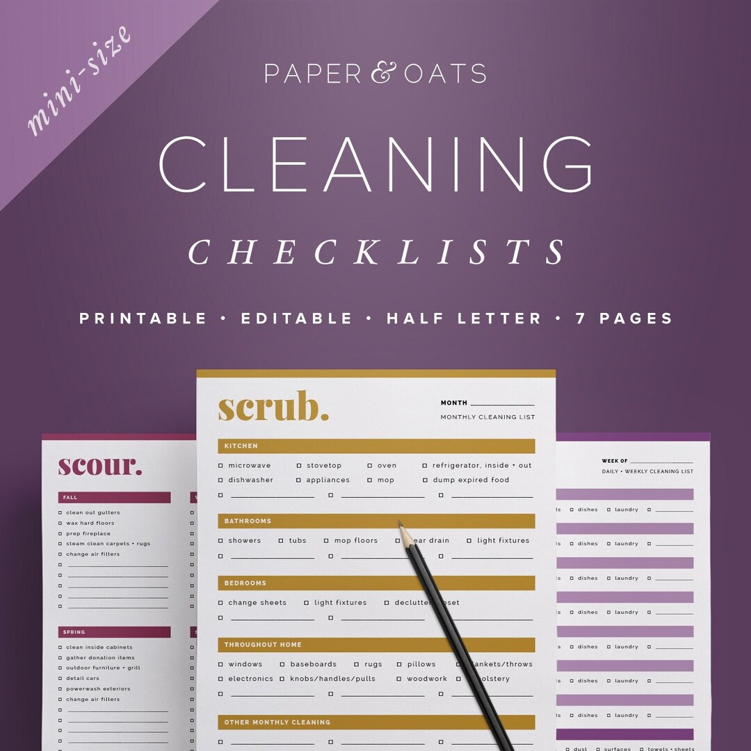 Mini Cleaning Schedule, Cleaning Checklist, Daily Routine, House ...