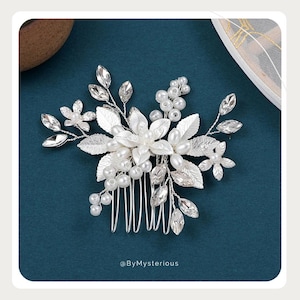 Crystal Flower Bridal Hair Comb: Handmade Wedding Hair Clip