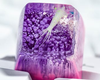 Ręcznie robiona żywiczna nakładka na klawisze Squid Artisan do klawiatury mechanicznej, niestandardowa nakładka na klawisze Cherry MX Stem, wyjątkowy prezent na akcesoria do komputera gamingowego