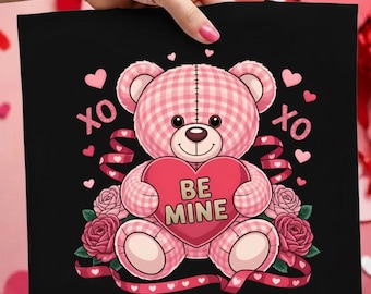 Be Mine Teddy Bear Valentine PNG Bundle, Cute Valentine Bear Clipart, Valentine Gift PNG, Love Valentine PNG, Commercial Use