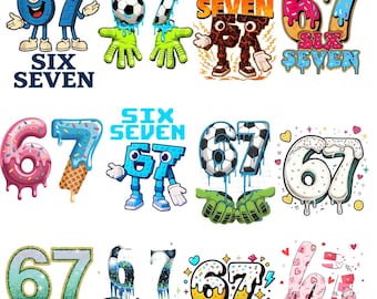 6 7 PNG Bundle – 15 Six Seven PNG Designs | Trendy 6 7 Meme PNG | Valentine & Xmas 6 7 Shirt Graphics, Valentine 6 7 png, 6 7 sweatshirt
