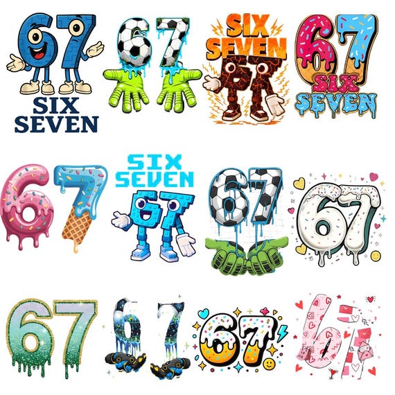 6 7 PNG Bundle – 15 Six Seven PNG Designs | Trendy 6 7 Meme PNG | Valentine & Xmas 6 7 Shirt Graphics, Valentine 6 7 png, 6 7 sweatshirt