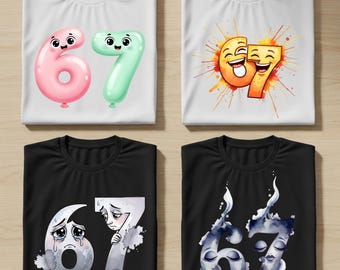6 7 PNG Bundle | Cute & Funny Six Seven Meme PNG | Trendy 6 7 Digital Prints for Shirts, 6 7 meme shirt, 6 7 sweatshirt, Digital prints