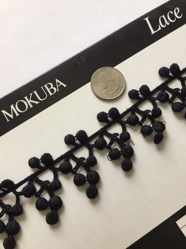 6yd Mokuba black lace trim Made in Japan Etsy