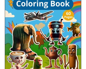Livro de Colorir de Memes Brainrot – 60 Páginas para Imprimir + 60 Referências de Cores – Download Digital em PDF para Adolescentes (Formato Carta)