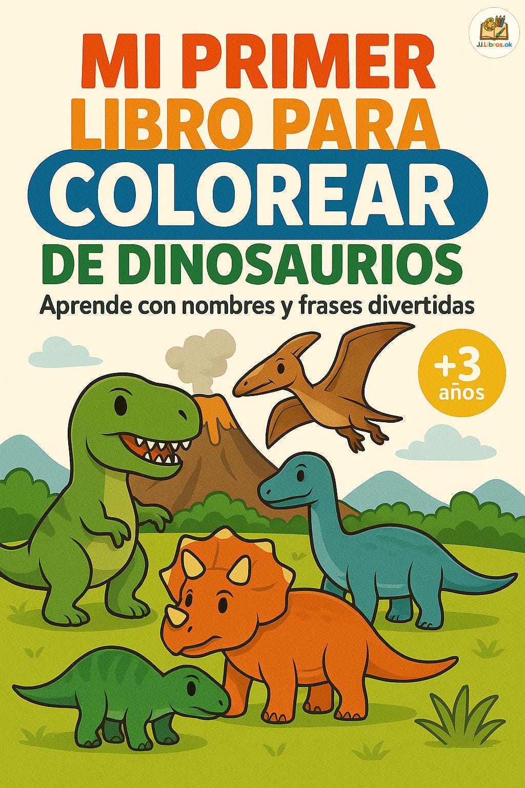 Color de dinosaurio para niños - Etsy México, image size:1024x1536