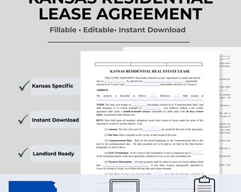 Contrat de location résidentielle au Kansas : Modèle de location, version PDF modifiable