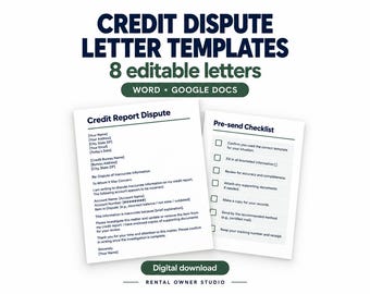 Modèles de lettres de contestation de crédit : 8 lettres modifiables, kit de validation de dette et de bonne volonté