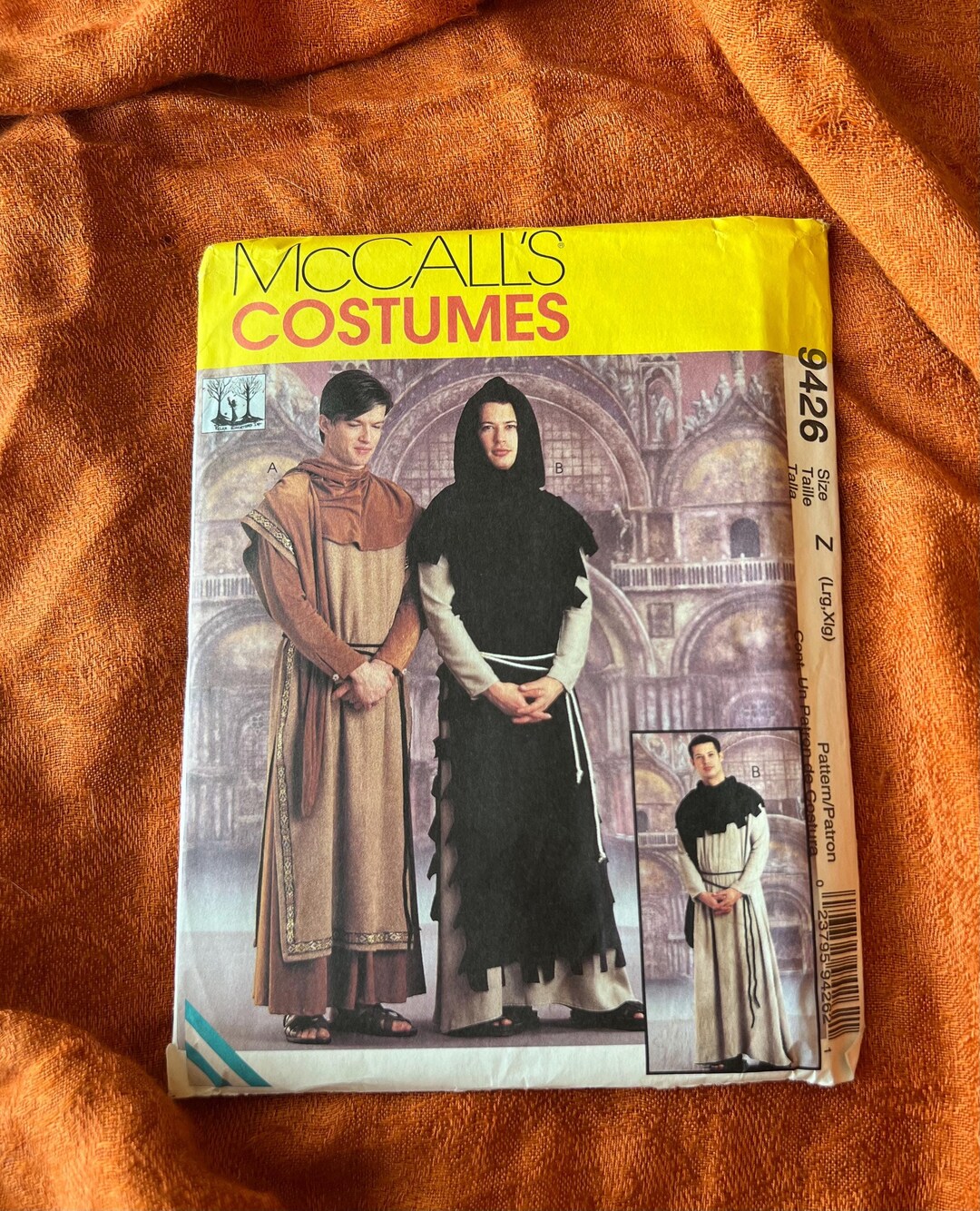 Mccall's 9426 Men's Vintage Sewing Pattern Renaissance Monks Robe With ...