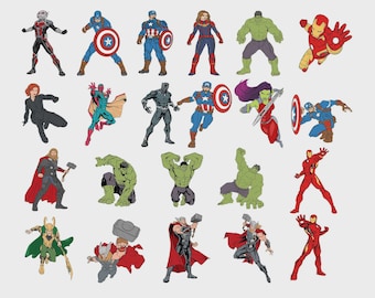 Avengers png, Marvel Team png-bestanden voor print en Cricut clipart, Iron Man Captain America Hulk Thor png, AVENGERS png, stickers, MARVEL
