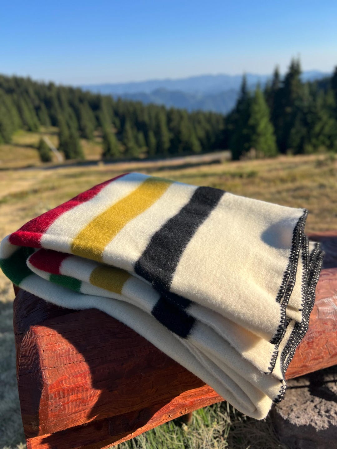 Rustic Wool Blankets Hudson Bay Inspired Wool Blanket: Rustic Cabin Decor, Warm and Thick - Etsy