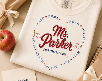 Personalized Teacher Shirt With Student Names, Custom Class Names Tee, First Day Crew Shirt, Back To School Teacher Gift