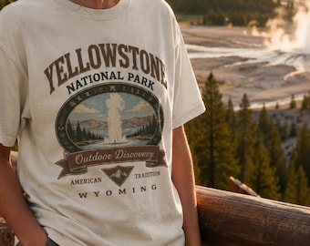 Yellowstone National Park Shirt, Yellowstone Shirt, Vintage Yellowstone Tee, National Park Shirt, Retro Hiking Gift, Wyoming Tee