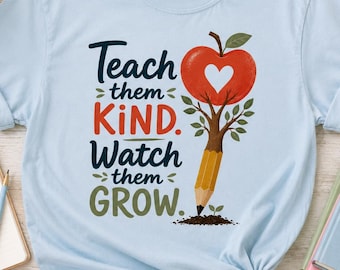 Teacher Kindness Gift, Teach Them Kind Shirt, Comfort Colors Teacher Tee, Choose Kind Teacher Shirt, Back to School Gift, Teacher