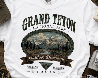 Grand Teton Nationa Park Shirt, Vintage Mountain Shirt, Retro National Park Tee, Grand Teton Shirt, Teton Mountains Shirt