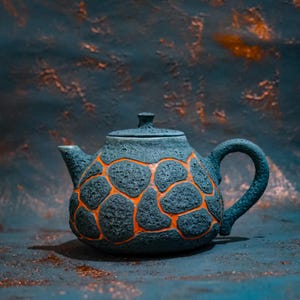 Color Changing Handmade Ceramic Teapot | Heat Reactive Teapot with Hot Water