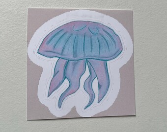 Pegatina artística de medusas (vinilo mate resistente al agua) / hecha a mano / núcleo jumino