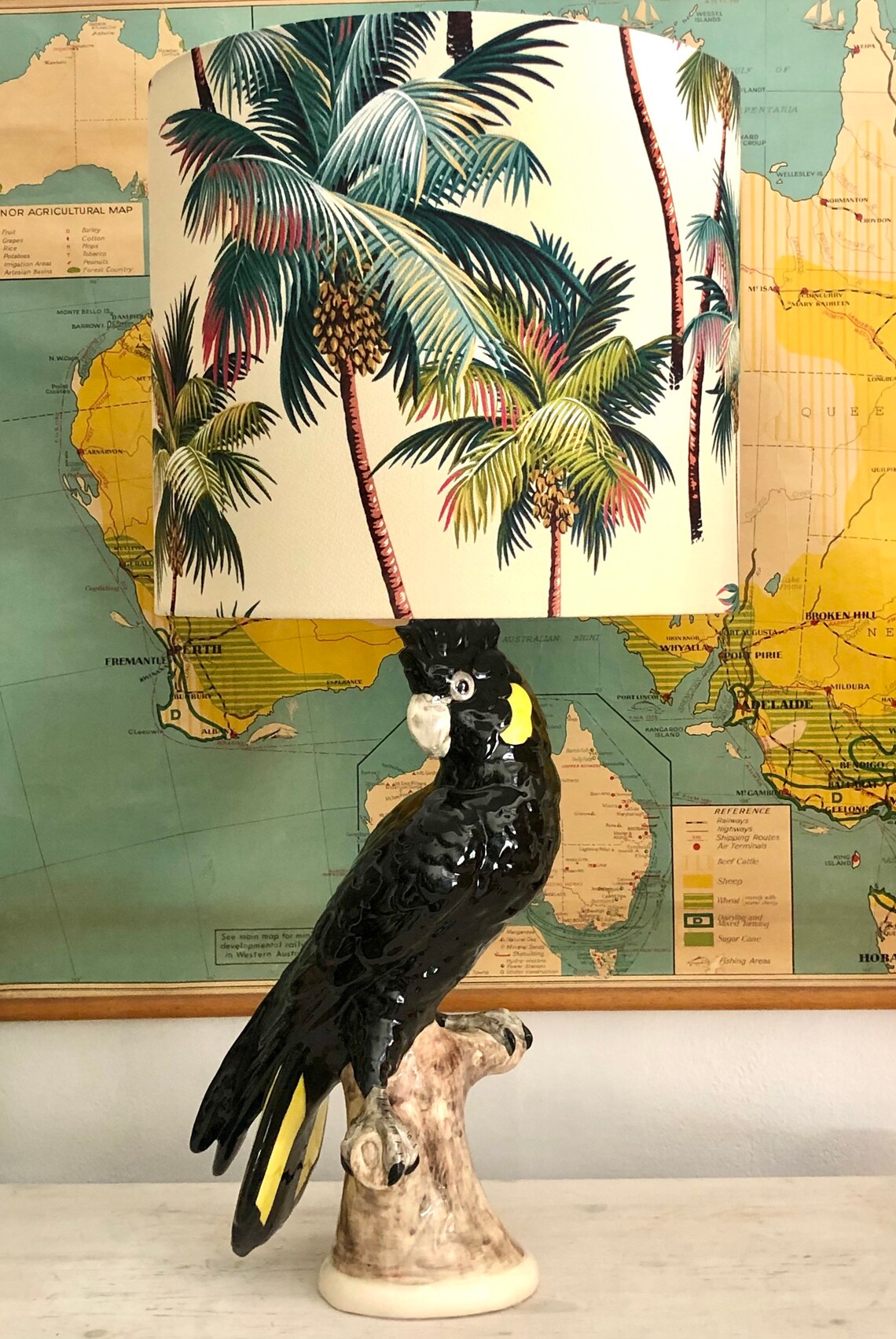 Yellow Tailed Black Cockatoo Table Lamp Etsy