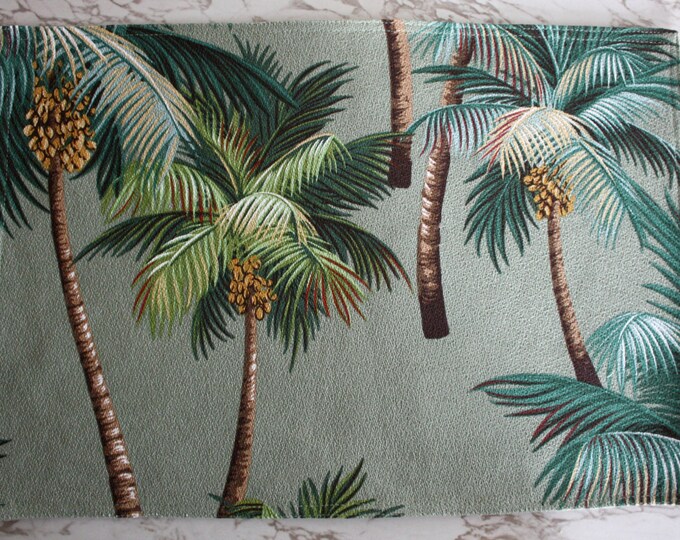 Palm Tree Barkcloth Placemats Etsy
