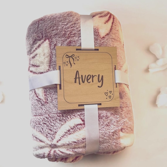 Personalized Pink Bow Blanket with Custom Name Tag • Teen Girl Gift • Tween Cozy Throw • Cousins Group Gift • Holiday Birthday Gift Idea