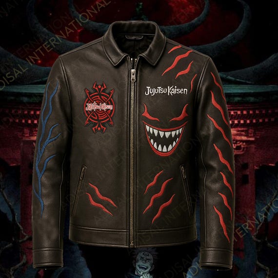 Custom Sukuna cowhide  Leather Jacket – Jujutsu Kaisen Anime Streetwear