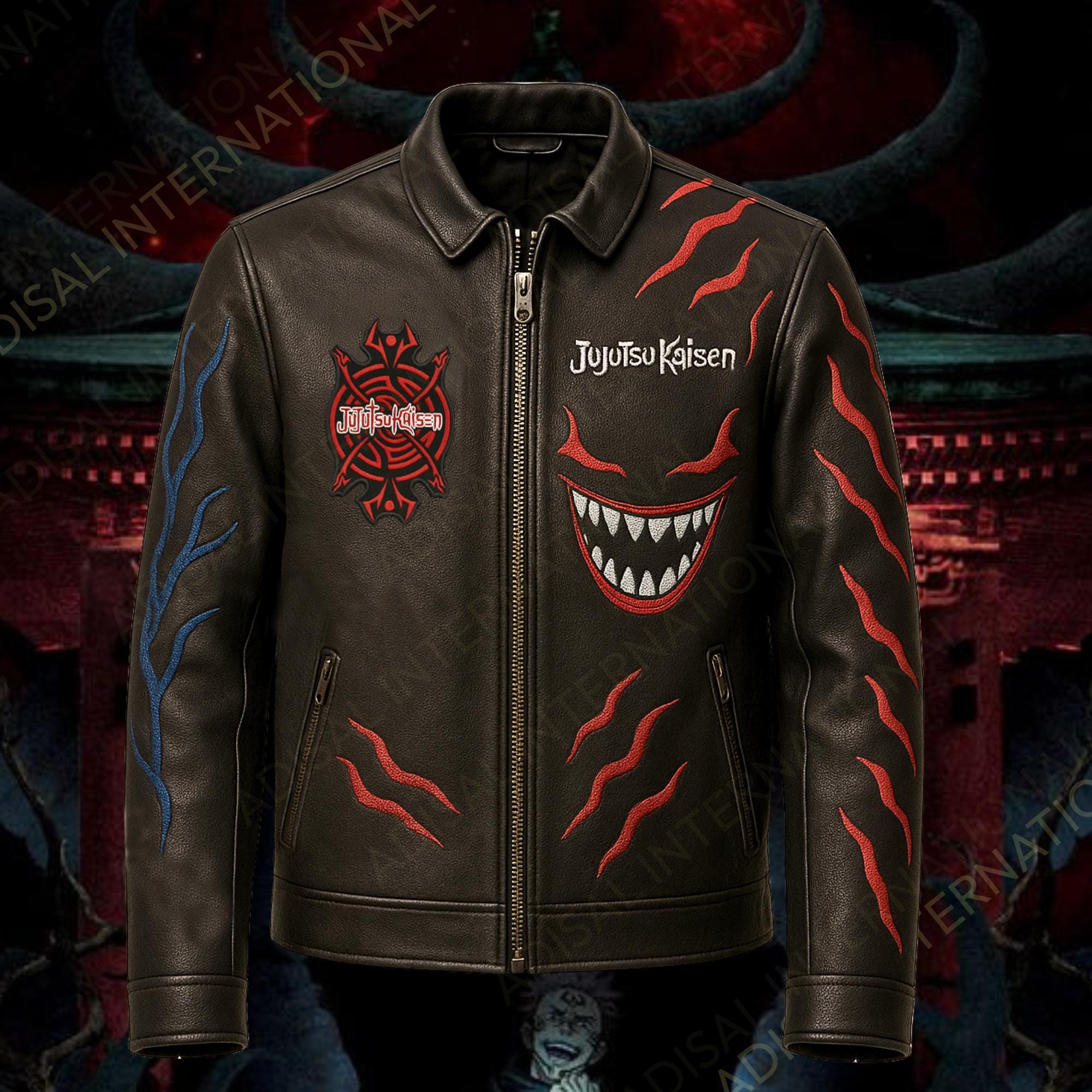 Custom Sukuna Cowhide Leather Jacket – Jujutsu Kaisen Anime
