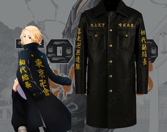 Tokyo Revengers Jacket | Manji Gang Embroidered Coat | Anime Cosplay Cowhide Leather