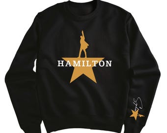 Personalized Hamilton Musical Sweatshirt – Name on Sleeve Hoodie | Broadway Theatre Merch - Broadway Gifts