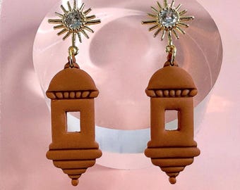 Historic Puerto Rico Handmade Earrings - El Morro La Garita San Juan Earrings Handcrafted from Polymer Clay