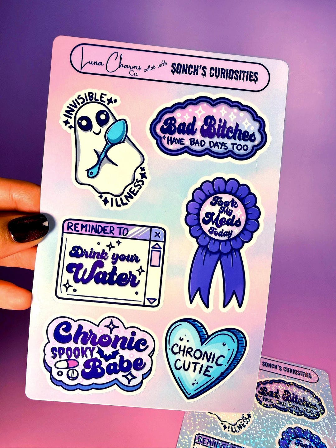 Chronic Babe Sticker Sheet | Mental Health Stickers | Invisible Illness ...