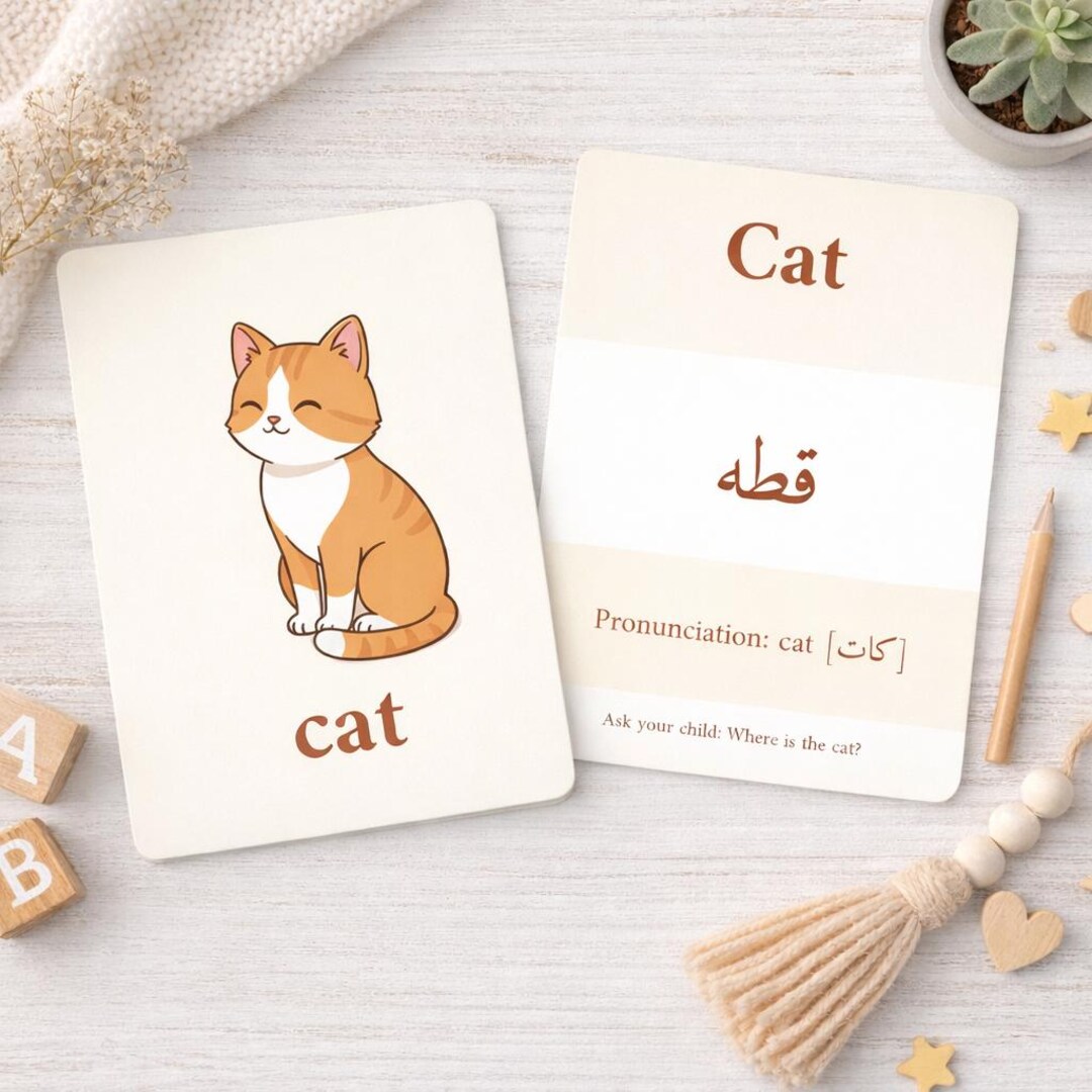 English–arabic Visual Vocabulary Flashcards for Toddlers | Bilingual ...