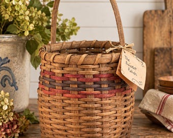 The Basket Patch by Linda Searcy | Handwoven Primitive Basket | Georgia Folk Art | Rustic Farmhouse Decor | Handmade Basket