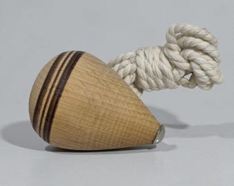 Wooden Spinning Top with String, Classic Handcrafted Wood Toy, Traditional Topaç, Nostalgic Montessori Toy, Outdoor Game, Stocking Stuffer