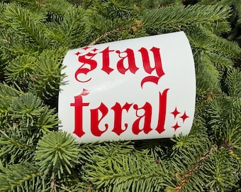 Stay Feral Vinyl Decal | Edgy Aesthetic Sticker | Funny Car Decal | Chaos Energy Vinyl Sticker