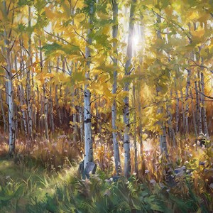 Autumn Aspens - Realistic Nature Fine Art Print
