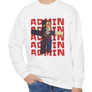 Admin geïnspireerde Forsaken, RBX-game, Noli skin admin T-shirt met design voor kinderen, cadeau voor knutselaars, sweatshirt met ronde hals voor kinderen, kerstcadeau