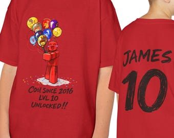 c00lkidd inspired forsaken coolkidd, Birthday KIDS Tee, level up, personalizade name and age Tee, KIDS party wear, Gift for gamers T-shirt