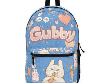 Gubby-inspiriertes Videospiel „Forsaken Bunny“, Kostümname „Gubby World“, Geburtstagsgeschenk: Kawaii-Hasenrucksack für Kinder, Cartoon-Herzen & Sterne