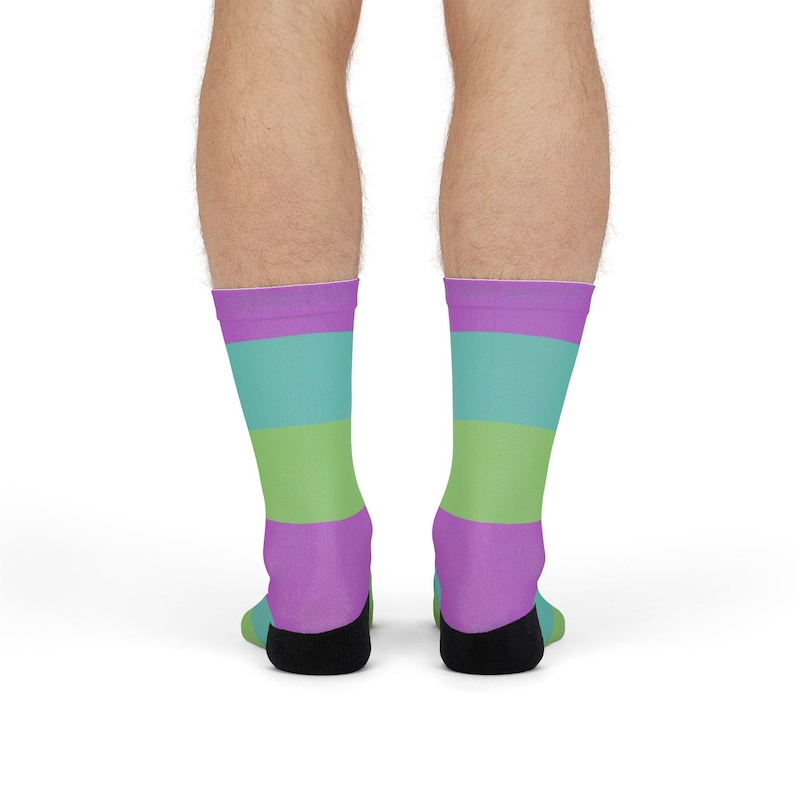 Cosmo inspired Dandy's World skin Vibrant Crew Socks, Socks, Stylish Sublimation Socks for cosplay, halloween Gift for Friends image 6